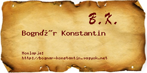 Bognár Konstantin névjegykártya